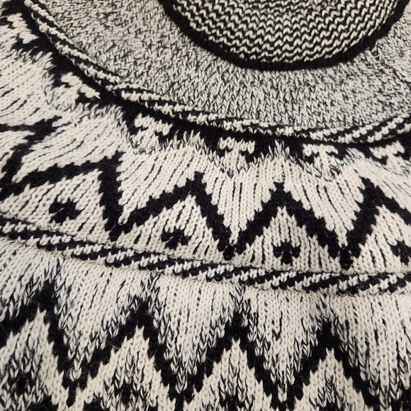 Buffalo David Bitton Black and Cream Cowl Neck Sweater - Picture 3 of 4